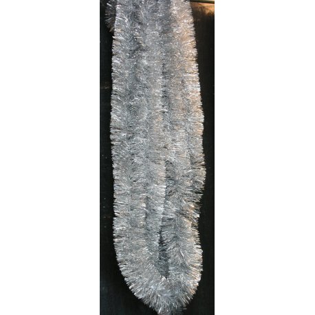 Vánoční girlanda - stříbrná - 6m dlouhá s Ø 5cm