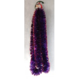 Vánoční girlanda - fialovo-tyrkysovo-zlatá - 6m dlouhá s Ø 5cm