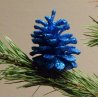 Vianočná ozdoba šiška 4 ks glitrová modrá 4,5 - 6,5 cm
