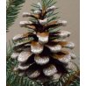 Vianočná ozdoba šiška 4 ks s glitrovými striebornými koncami 4,5 - 6,5 cm