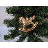 Vianočná dekorácia zlatá - hojadací koník 3 ks -