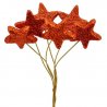 Glitrová hviezda medená - 3 cm - 6 ks