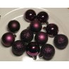 Vianočné gule tmavofialové Ø 4 cm - 12 ks